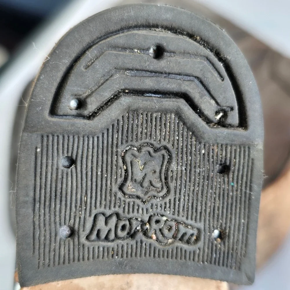 Mor Rom Kids Brown Leather Cowboy Boots with Horseshoe Detail Size 16.5‎